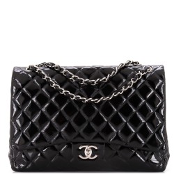 Classic Double Flap Bag Quilted Patent Maxi