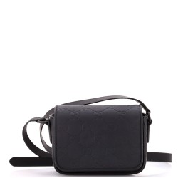Flap Crossbody Bag GG Rubber Effect Leather Super Mini