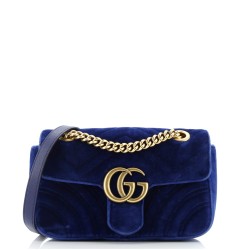GG Marmont Flap Bag Matelasse Velvet Mini