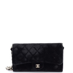 Wallet on Short Chain Quilted Velvet
