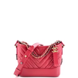 Gabrielle Hobo Chevron Aged Calfskin Small