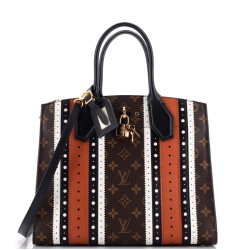 City Steamer Handbag Limited Edition Brogue Monogram Canvas and Leather MM
