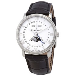 Pre-owned Blancpain Villeret Moonphase White Dial Men's Watch 6654-1127-55B
