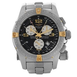 Pre-owned Breitling Emergency B73321 Chronograph Quartz Chronometer Black Dial Men's Watch B73321