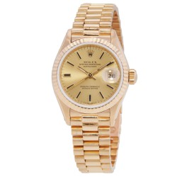 Pre-owned Pre-owned Rolex Datejust Champagne Dial President Bracelet Ladies Watch 69178CSP