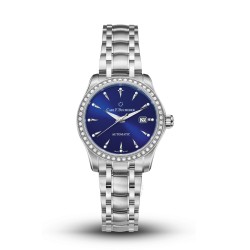 Manero Autodate Automatic Diamond Blue Dial Ladies Watch 00.10911.08.53.31