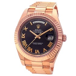Pre-owned Rolex Day Date Automatic Chronometer Black Dial Men's Watch 218235 BKRP