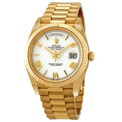 Day-Date 40 Automatic White Dial Men's 18kt Yellow Gold President Watch 228238WRP