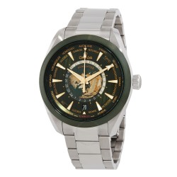 Seamaster World Time GMT Automatic Chronometer Green Dial Men's Watch 220.30.43.22.10.001
