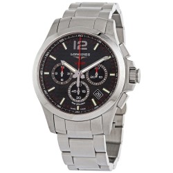 Conquest V.H.P. Perpetual Chronograph Black Carbon Dial Quartz Men's Watch L37174666