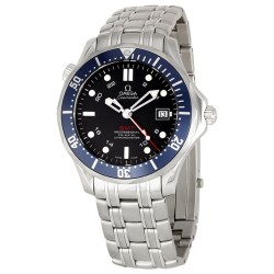 Pre-owned Omega Seamaster GMT Automatic Chronometer Blue Dial Men's Watch 2535.80