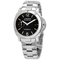 Pre-owned Pre-owned Panerai Luminor Marina Automatica Chronometer Black Dial Men's Watch PAM00050