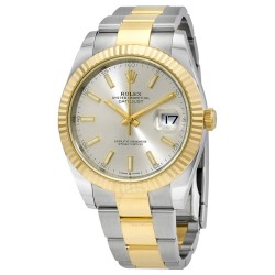 Datejust 41 Silver Dial Steel and 18K Yellow Gold Oyster Men's Watch 12633SSO