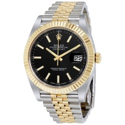 Datejust 41 Black Dial Steel and 18K Yellow Gold Jubilee Men's Watch 126333BKSJ