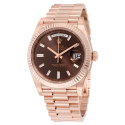 Day-Date 40 Chocolate Dial 18K Everose Gold President Automatic Men's Watch 228235CHDP