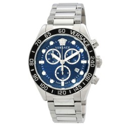 Greca Dome Chronograph Quartz Blue Dial Men's Watch VE6K00323