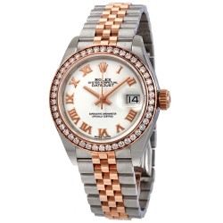 Lady Datejust White Dial Automatic Ladies Steel and 18K Everose Gold Jubilee Watch 279381WRJ