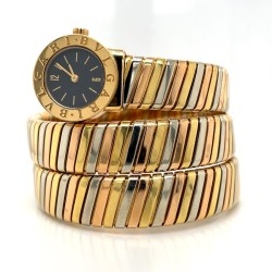 Pre-owned Bvlgari Serpenti Tubogas Black Dial Ladies Watch BB 19 1T