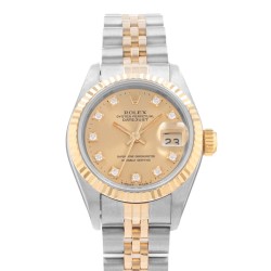 Pre-owned Rolex Datejust 26 Automatic Chronometer Diamond Champagne Dial Men's Watch 69173 CDJ