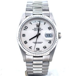 Pre-owned Rolex Day Date Automatic Silver Dial Men's Watch 118239 SAP