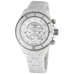 Pre-owned Chanel J12 Chronograph Diamond White Dial Unisex Watch H2009