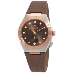 Constellation Automatic Chronometer Diamond Brown Dial Ladies Watch 131.23.34.20.63.001