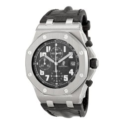 Pre-owned Audemars Piguet Royal Oak Offshore Chronograph Black (Tapestry Waffle design) Dial Men's Watch 26170ST.OO.D101CR.03