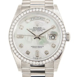 Day-Date 36 Mother of Pearl Diamond Dial 18kt White Gold President Watch 128349MDP