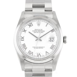 Pre-owned Rolex Datejust 36 Automatic Chronometer White Dial Men's Watch 16200 WRO