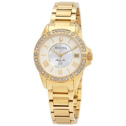 Marine Star Quartz Crystal White Dial Ladies Watch 98R294