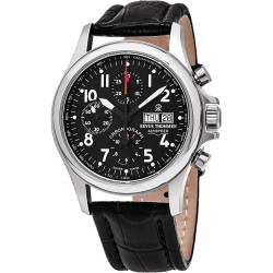 Pre-owned Revue Thommen Airspeed Chronograph Tachymeter Black Dial Men's Watch 17081.6537