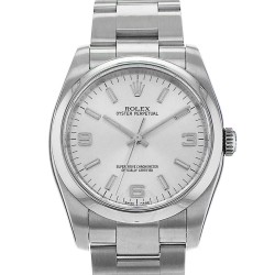 Pre-owned Rolex Oyster Perpetual Automatic Chronometer Silver Dial Men's Watch 116000 SASO