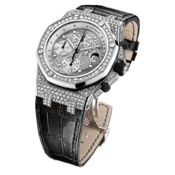 Pre-owned Audemars Piguet Royal Oak Chronograph Diamond Diamond pave Dial Men's Watch 26067BC.ZZ.D002CR.01