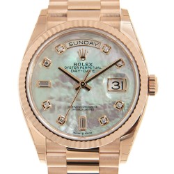 Day-Date 36 Mother of Pearl Diamond Dial Automatic 18kt Everose Gold President Watch 128235MDP