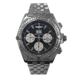 Pre-owned Breitling Crosswind Chronograph Automatic Moon Phase Black Dial Men's Watch A43355
