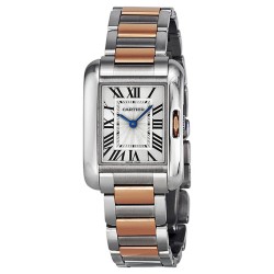 Pre-owned Cartier Tank Anglaise Silver Dial Ladies Watch W5310036