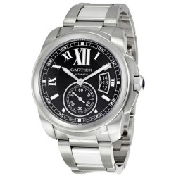 Pre-owned Cartier Calibre de Cartier Automatic Black Dial Men's Watch W7100016