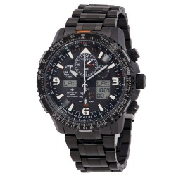 Promaster Skyhawk A-T Perpetual Alarm World Time Chronograph Analog-Digital Black Dial Men's Watch JY8075-51E