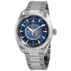 Pre-owned Omega Seamaster Aqua Terra GMT Blue Dial Men's Watch 220.10.43.22.03.001