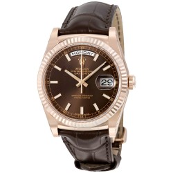 Pre-owned Rolex Day-Date Chocolate Dial Men's Watch 118135CHSL