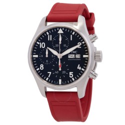 Pre-owned IWC Pilots Chronograph Automatic Black Dial Men's Watch IW388111