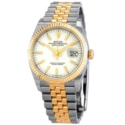 Datejust 36 White Dial Men's Steel and 18kt Yellow Gold Jubilee 126233WSJ