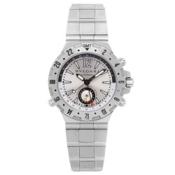 Pre-owned Bvlgari Bvlgari Diagono Professional Automatic Silver Dial Men's Watch GMT40S