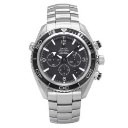 Pre-owned Omega Seamaster Planet Ocean Chronograph Automatic Chronometer Black Dial Men's Watch 2210.50.00