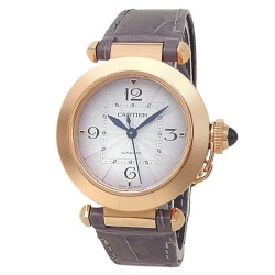Pre-owned Cartier Pasha De Cartier Silver Flinqué Dial Ladies Watch WGPA0014