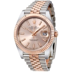 Datejust 41 Sundust Dial Steel and 18K Everose Gold Men's Watch 126331SNSJ