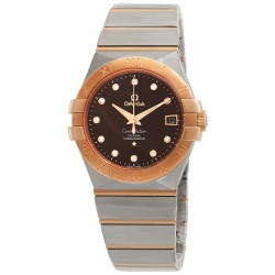 Pre-owned Omega Constellation Diamond Brown Dial Men's Watch 123.20.35.20.63.001