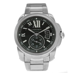 Pre-owned Cartier Calibre de Cartier Automatic Black Dial Men's Watch W7100016