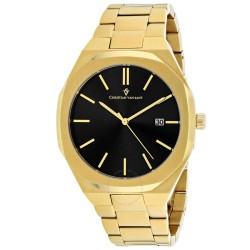 Octavius Slim Quartz Black Dial Men's Watch CV0527