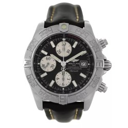 Pre-owned Breitling Galactic A13364 Chronograph Automatic Chronometer Black Dial Men's Watch A13364